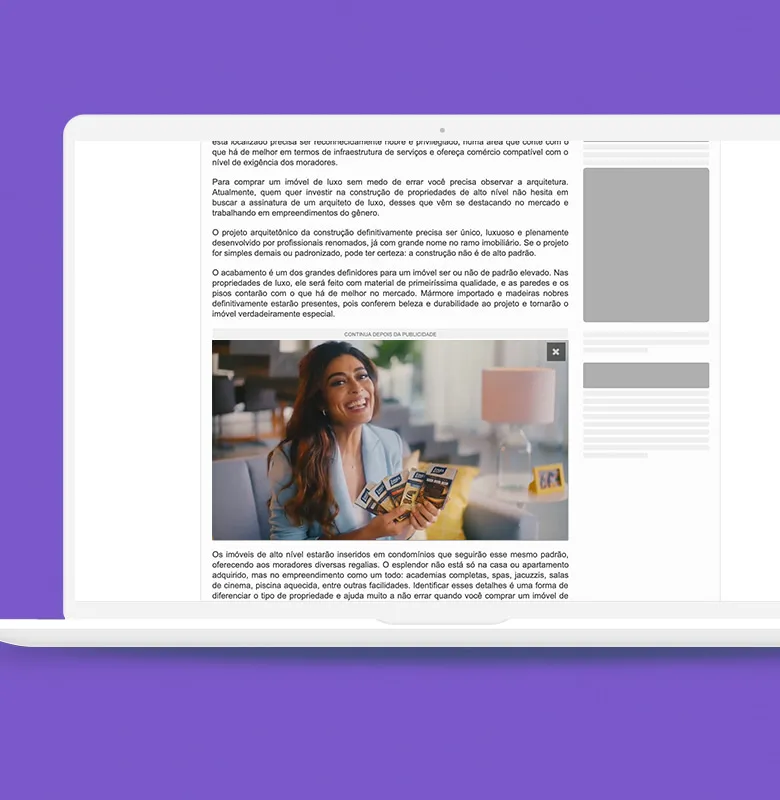 Exemplo do formato In-Article Ads