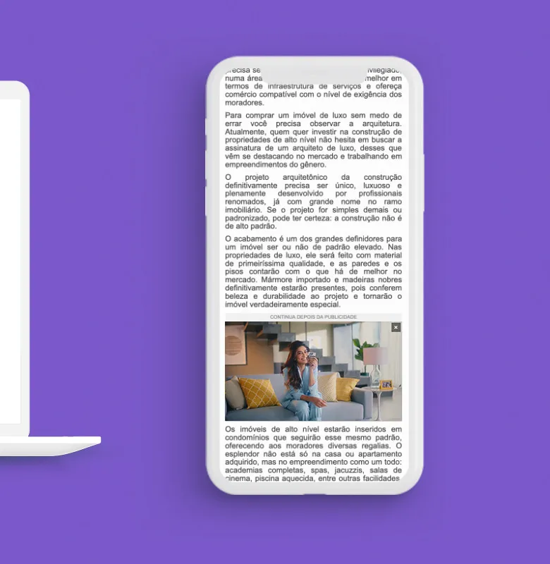 Exemplo do formato In-Article Ads